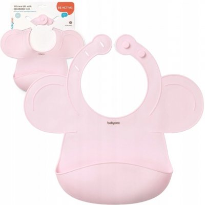 BabyOno Silikonový bryndák s kapsou růžový – Zboží Dáma