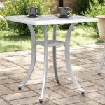 OMAXI 475540 Zahradní stolek bílý 53 x 53 x 53 cm litý hliník – Hledejceny.cz