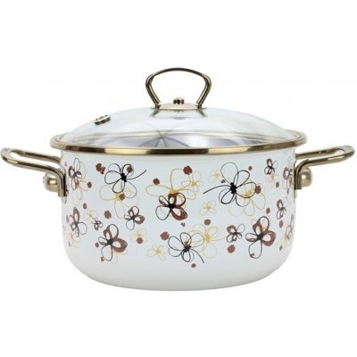 BELIS Smaltovaný hrnec se skleněnou poklicí 20 cm 3.5 l PREMIUM krémový 71920-116DPHN3 – Zboží Mobilmania