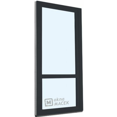 Kömmerling balkonové dveře 70 AD s příčkou levé antracit/antracit 80 x 210 cm s klikou+ PVC rám – Hledejceny.cz