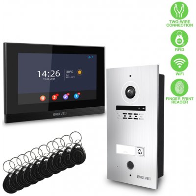 EVOLVEO DoorPhone ID-1, 2drátový videotelefon s RFID, otiskem prstu a podporou ONVIF kamer DP-ID-1-S – Zbozi.Blesk.cz