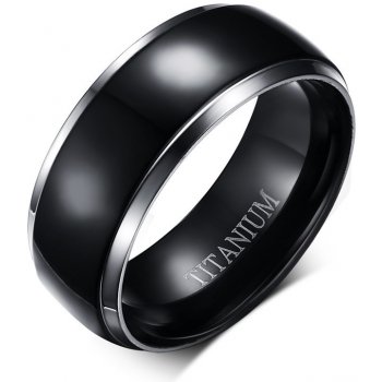 Steel Edge Černý pánský titanový prsten SETR004