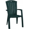 Zahradní židle a křeslo ALLIBERT zahradní plastové křeslo SANTORINI VYSOKÁ tmavě zelené