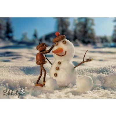 Pohlednice Dubánek a sněhulák – Zboží Dáma