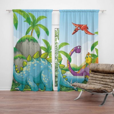 Sablio Závěs Dinosauři 3: 2ks 140x250cm – Hledejceny.cz