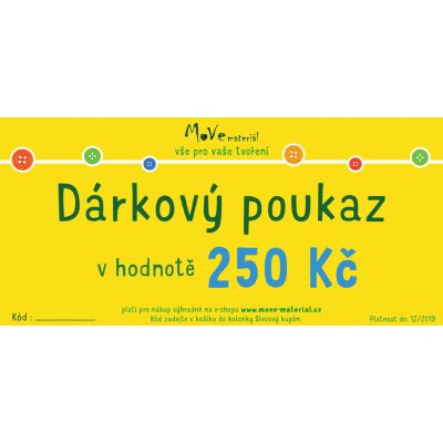 DÁRKOVÝ POUKAZ 250 KČ E-SHOP zasílaný na e-mail – Hledejceny.cz