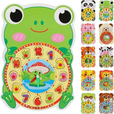 Junior Dětské dřevěné hodiny se zvířátky (mix 10 vzorů) – Zboží Dáma