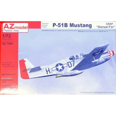 AZ Model P 51B Mustang Dorsal Fin3x USAF 7588 1:72