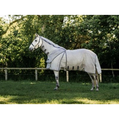 Horseware Deka proti hmyzu HORSSEWARE Rambo Optimo Protector Plus s krkem silver thunderstorm grey & silver – Zboží Dáma