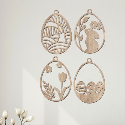 dřevo života Sada velikonočních vajíček 6x9 cm Dub Sonoma – Hledejceny.cz