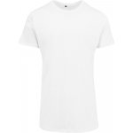 Build Your Brand pánské tričko prodloužené délky Bílá