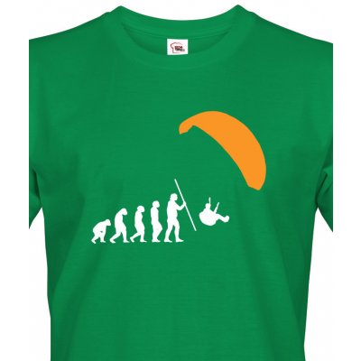 Bezvatriko tričko Paragliding evolution zelená – Zboží Mobilmania