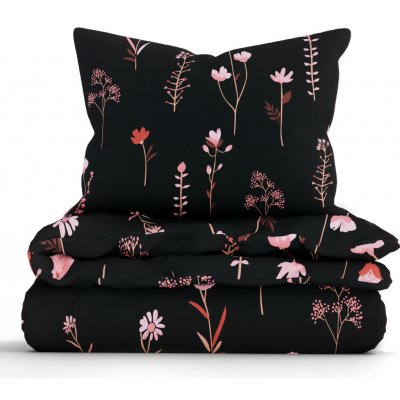 MKLuzkoviny.cz bavlna povlečení Renforcé Vlčí máky černé 140x200 70x90 – Zboží Dáma