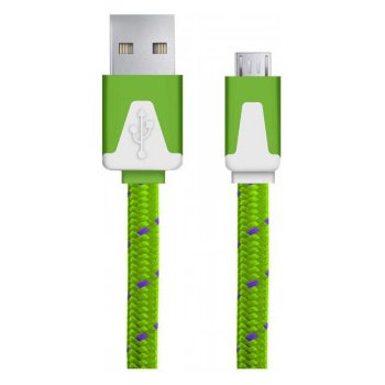 Esperanza EB176PG - 5901299912782 Micro USB 2.0 A-B M/M, opetený, plochý, 1m, zelený