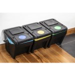Ecosorter na tříděný odpad sestava 4 x 25l antracit – Zbozi.Blesk.cz