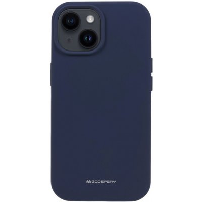 Pouzdro MERCURY Silky-Soft Apple iPhone 15 Plus - příjemné na dotek - silikonové - tmavě modré