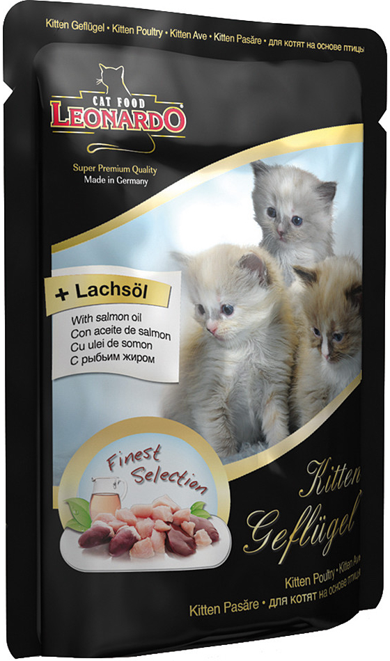 Leonardo Finest Selection Pouch kitten drůbeží 16 x 85 g