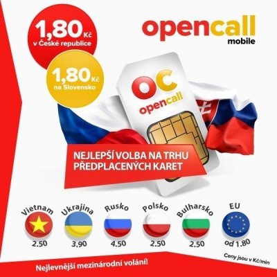 SIM karta OPENCALL s kreditem 200Kč CZ – Zboží Mobilmania