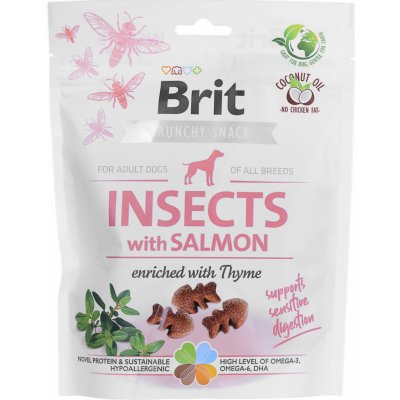 Brit Care Dog Crunchy Cracker Insects with Salmon enriched with Thyme 200 g – Zboží Mobilmania