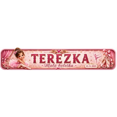Bezvadary.cz | Dětská jmenovka se jménem a baletním motivem pro holčičku 30x6,3 cm / PVC plast 3mm / bez přísavek dz20 – Hledejceny.cz