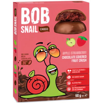 Bob Snail Šnek BOB jablko-jahoda v čokoládě 60 g – Zboží Mobilmania