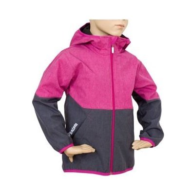 Fantom dětská softshellová bunda šedý melír s růžovým melírem – Zboží Mobilmania