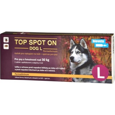 Bioveta Fipron Top spot on Dog L 1x3ml (nad 30 kg) – Zboží Mobilmania