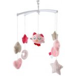 Teddies Kolotoč se sovičkou nad postýlku plast s natahovacím hrajícím strojkem růžový v krabici 19x33x5,5cm – Zboží Dáma