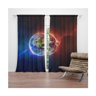Sablio Závěs Planeta Země: 2ks 140x250cm – Hledejceny.cz