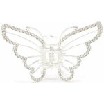 Kovový skřipec - motýl s kamínky Barva: černá – Zboží Dáma