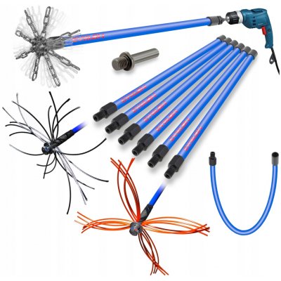 Turbo cyklon sada na čištění komína zespodu pro vrtačku 5 m – Zboží Dáma