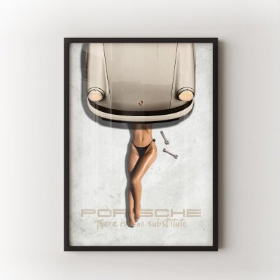 Porsche Girl Velikost: 70x100 cm, Rám: Černý – Hledejceny.cz