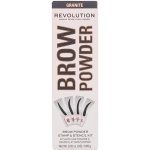 Makeup Revolution London Brow Powder Stamp & Stencil pudr na obočí se šablonami Granite 0,65 g – Zboží Dáma