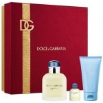 Dolce & Gabbana Light Blue Pour Homme EDT 75 ml + sprchový gel 50 ml + EDT 4,5 ml dárková sada – Zboží Dáma