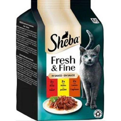 Sheba Fresh & Fine mix hovězí kuře jehněčí 6 x 50 g – Sleviste.cz