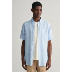 Gant košile reg linen SS shirt modrá