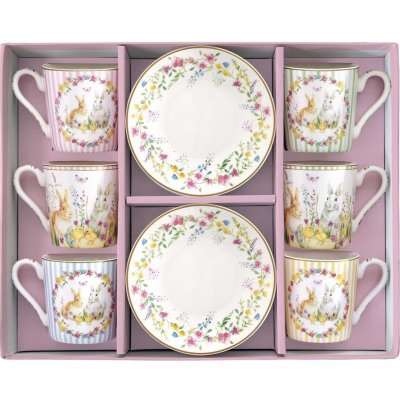 Easy Life Velikonoční šálky s podšálky na espresso Happy Easter 6 x 100 ml – Hledejceny.cz