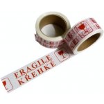 Páska lepicí barevná 48 mm x 66 m, bílá, potisk KŘEHKÉ – Zboží Dáma