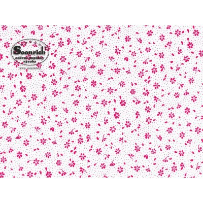 Soonrich látka na patchwork růžové kytky na bílé ptw130 – Hledejceny.cz