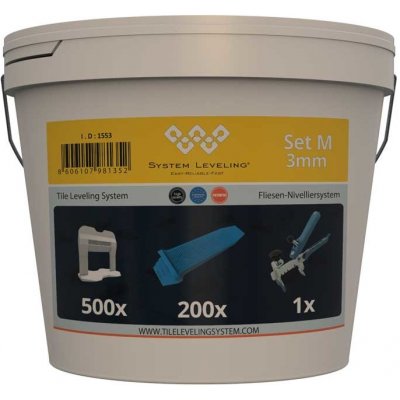 Aplikační set pro keramické dlažby System Leveling SET 500/200/1 - spony 3.0mm, klínky, kleště (SL1553) – Zboží Mobilmania