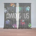 Sablio Záclony AMONG US Levitující ve vesmíru: 2ks 150x250cm – Hledejceny.cz