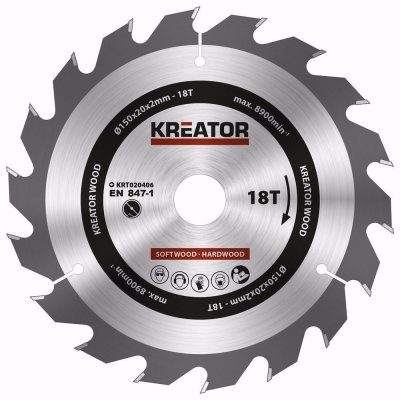 KREATOR KRT020406 Pilový kotouč na dřevo 150mm, 18T – Zboží Mobilmania