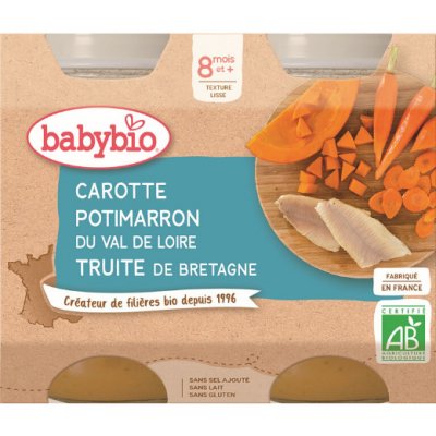 Babybio menu mrkev a dýně se pstruhem 2 x 200 g