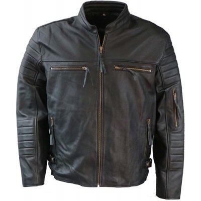 Genuine bunda pánská kožená 001 moto biker černá – Zboží Mobilmania