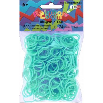 RAINBOW LOOM Original gumičky 600 kusov modrozelené