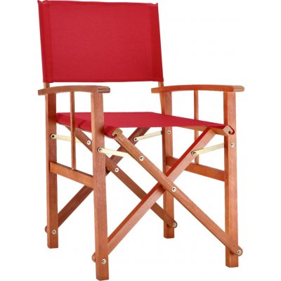 FurniGO Režisérská dřevěná židle Cannes červená – Zbozi.Blesk.cz