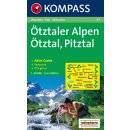 Otztaler Alpen Rakousko turistická mapa