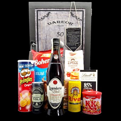 Trezor dárková bedna s potiskem Legendario a dobroty – Sleviste.cz