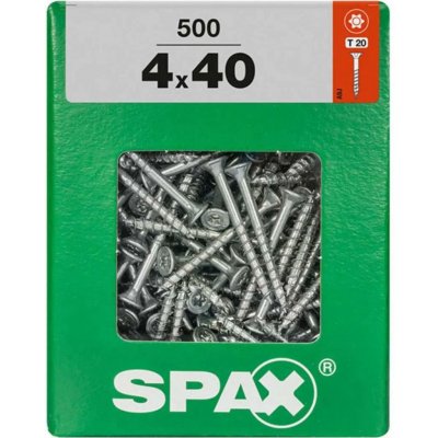 Spax Uni vrut zápust.hlava T-Star+ T20 4CUT část.závit Wirox 4 x 40 mm 500 ks – Hledejceny.cz