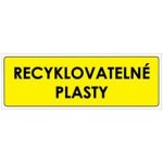 TŘÍDĚNÝ ODPAD - RECYKLOVATELNÉ PLASTY, Samolepka 290x100 mm – Sleviste.cz